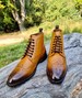 Aspele Mens Classic Tan Burnish Leather Brogues Ankle Boots 