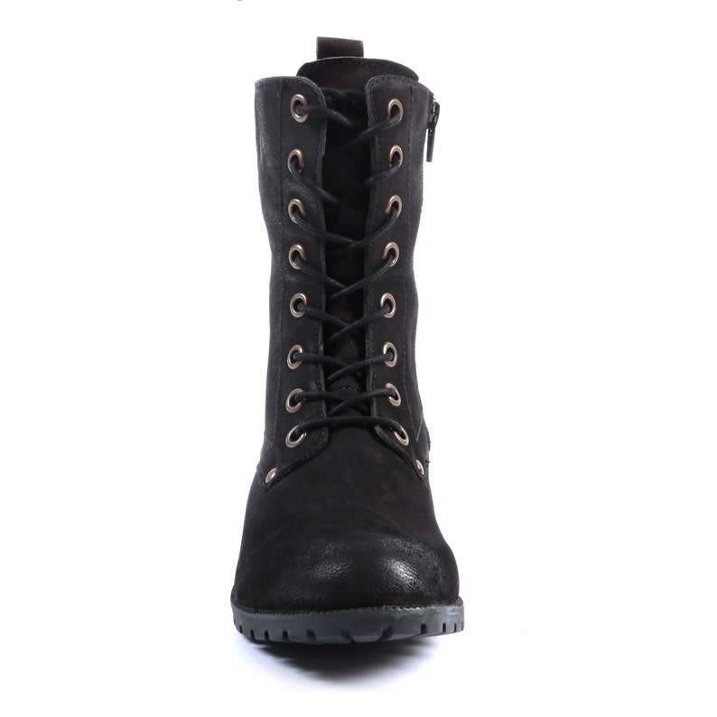 women's black biker boots