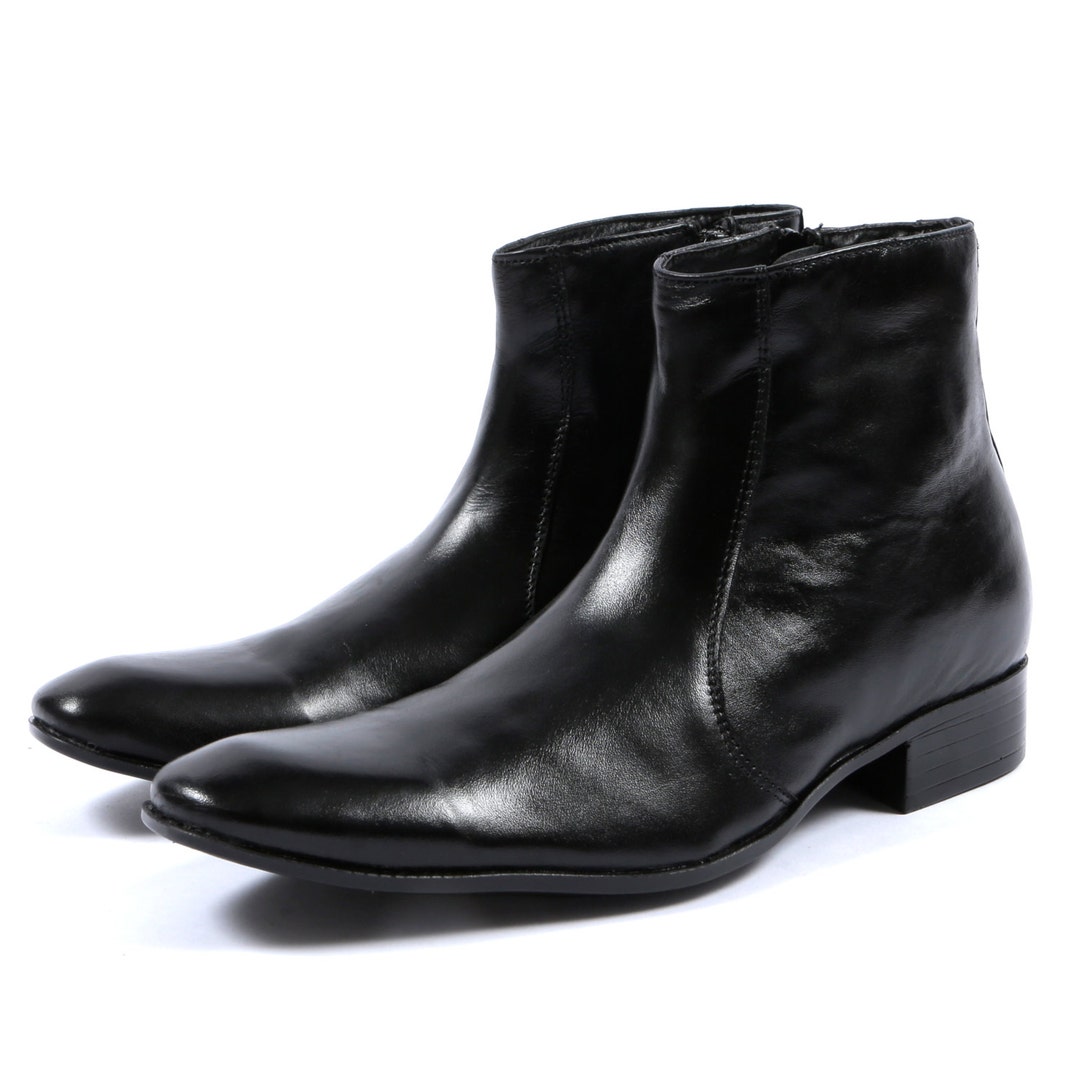 Aspele Mens Black Classic Leather Chelsea Ankle Boots - Etsy