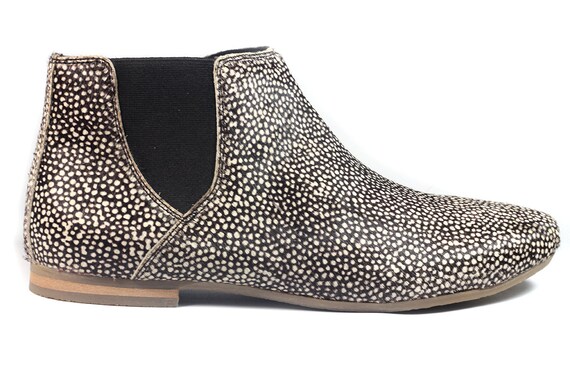 Aspele Mujer Hairon Cuero Chelsea Animal Print Botines Planos | Etsy