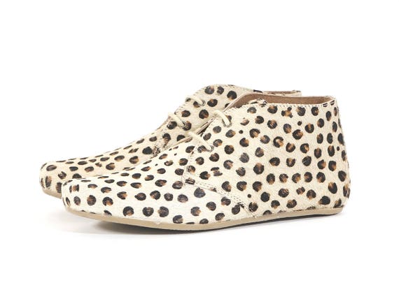 leopard print ankle boots flat