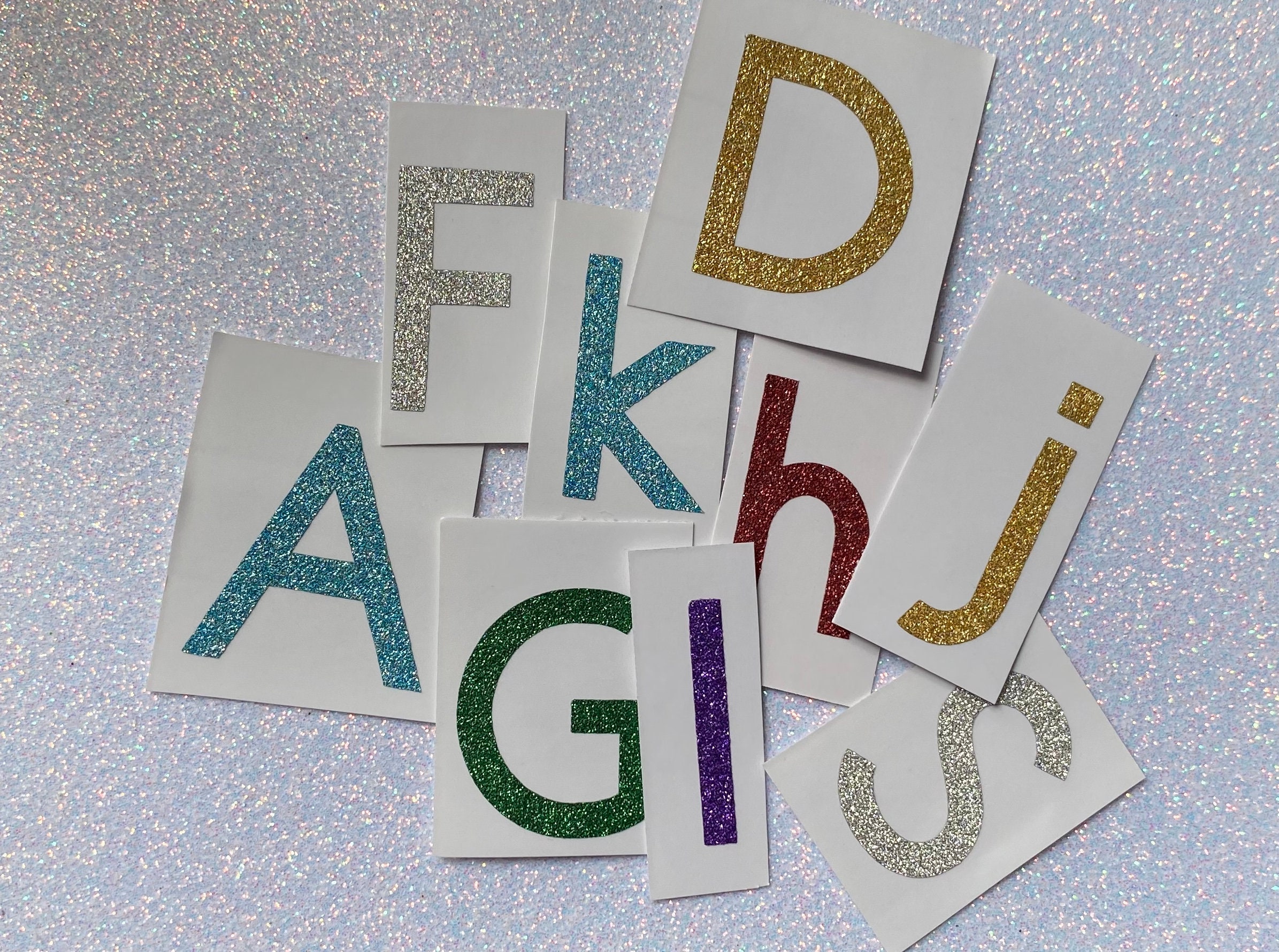 Alphabet Letters Glitter Decal Etsy