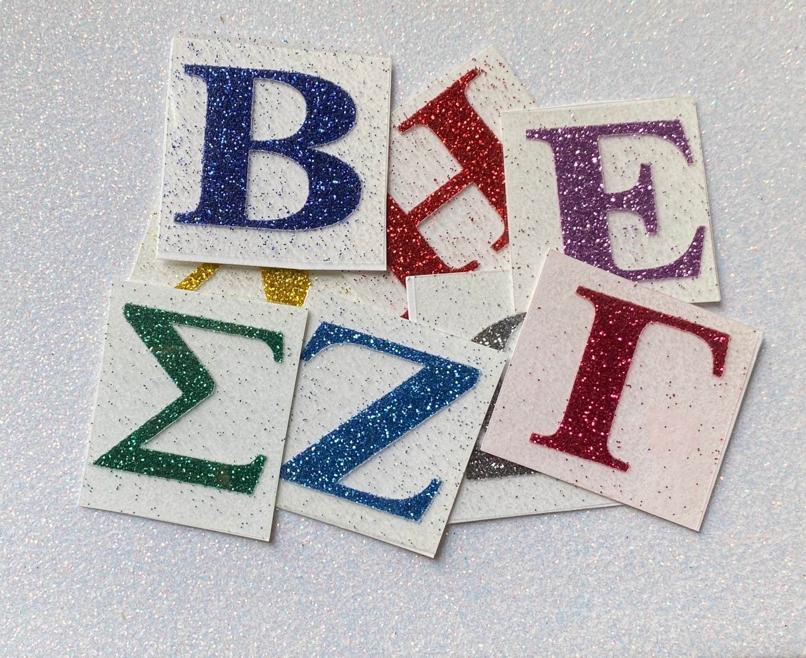 Glitter Greek Letter IronOn Etsy