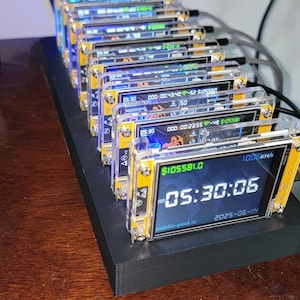 Nerd Miner stand tray to hold 8 Nerd Miners tightly.