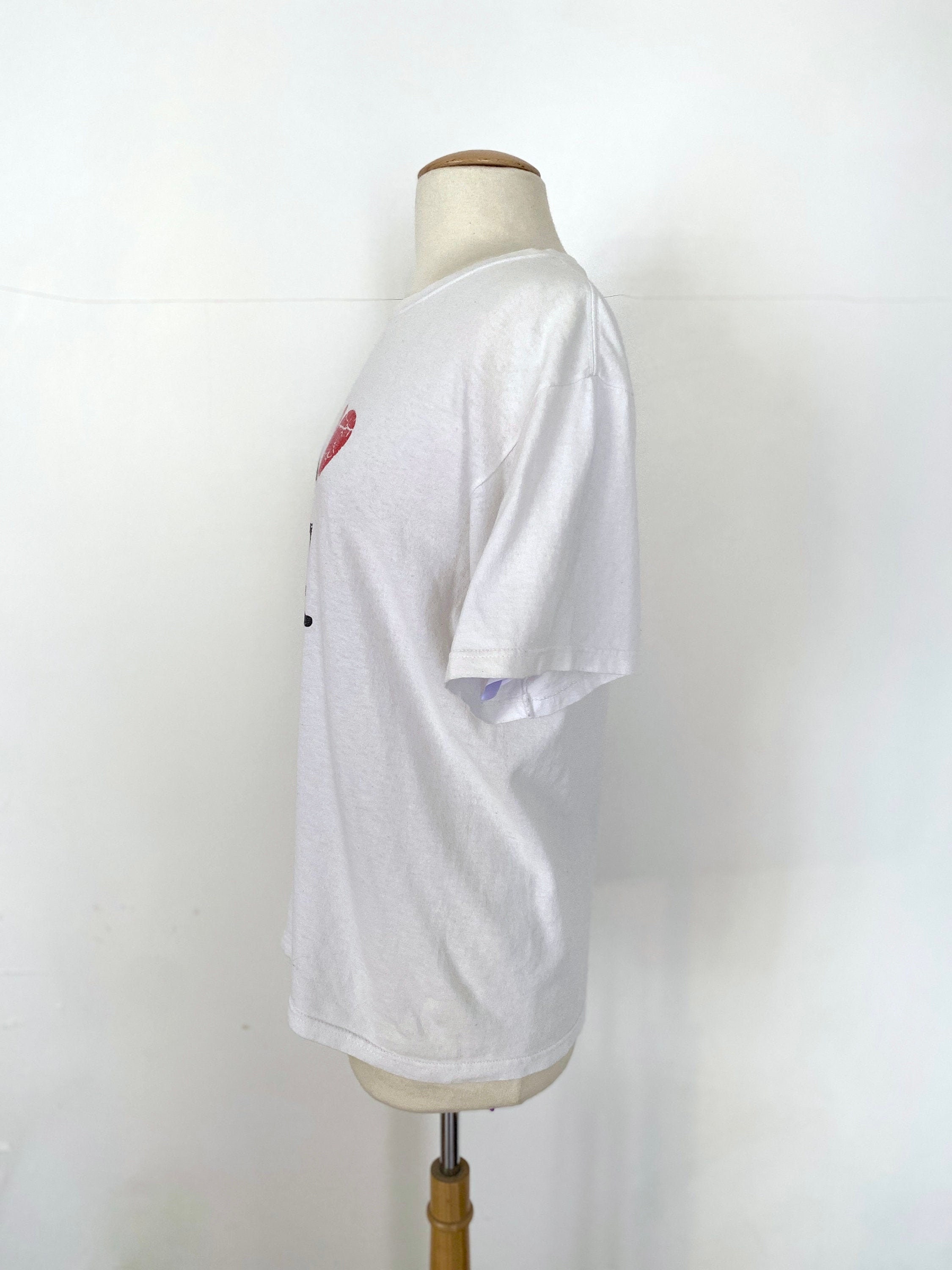 90s Vintage t shirt / white t shirt / vintage logo / LA tee / | Etsy