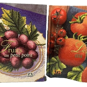 Lot of 2 Petit Point Needlepoint Cross Stitch Patterns Books EUC Jose Ahumada Hardcover Free Shipping