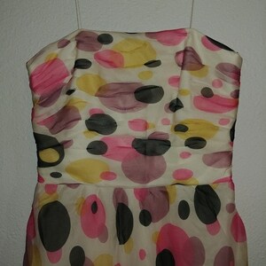 Vintage 1980s Silk Polkadot Strapless Formal Dress Chistyne Forti Women's Size 6 EUC 80s Retro Style image 2