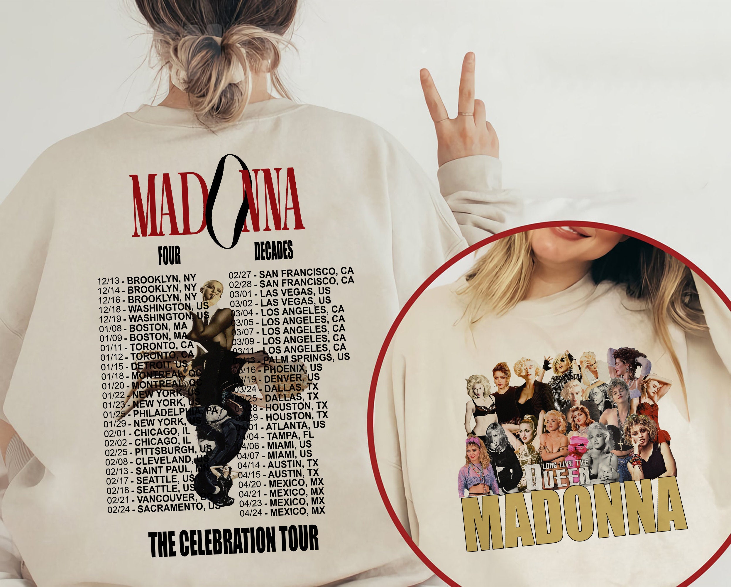 Madonna The Celebration Tour Four Decades Music Tour 2024 Sweatshirt