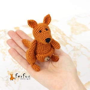 Miniature kangaroo stuffed animal, Tiny kangaroo joey plushie, Collectible miniature Australian animal