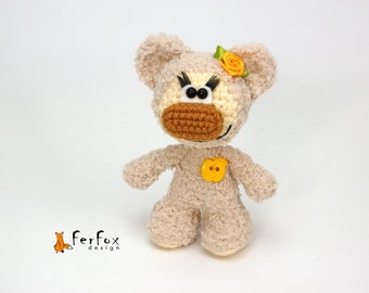 Fluffy teddy bear stuffed animal, Cute teddy bear plushie, Gift for girl