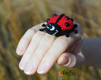 Ladybird brooch, Cute ladybug insect pin, Summer jewelry, Kids brooch