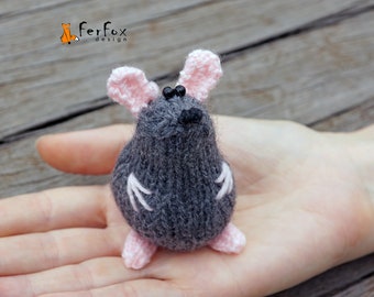 Animale ripieno di topo in miniatura, peluche di topo minuscolo, figurina di topo carino