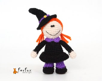 Poupée miniature de sorcière d’Halloween, figurine de sorcière minuscule, décoration d’Halloween mignonne