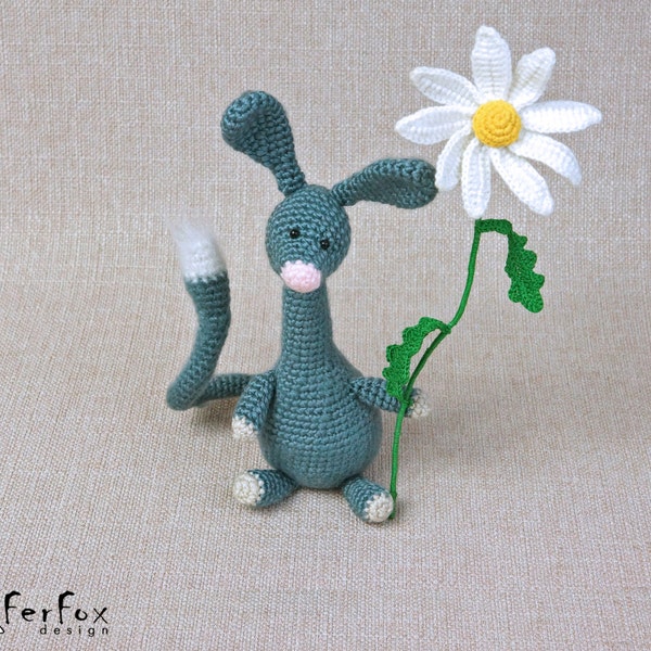 RESERVED for Leonie. Crochet rodent, OOAK, crochet animal - Sean the Rodent with Camomile