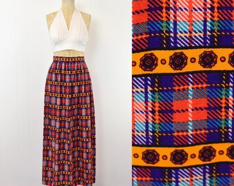 1960s/1970s Colorful Plaid Striped Geometric Patterned Acrylic