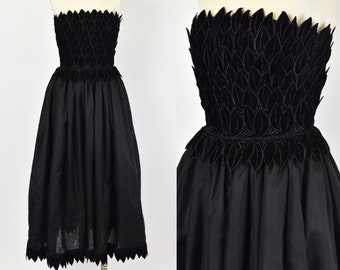 1980s Black Adele Simpson Gown