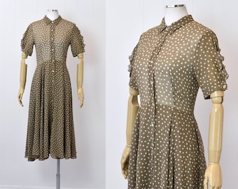 1980s Dark Taupe Polka Dot Lolita Lempicka Silk Dress - Etsy 1980s Dark Taupe Polka Dot Lolita Lempicka Silk Dress - Etsy