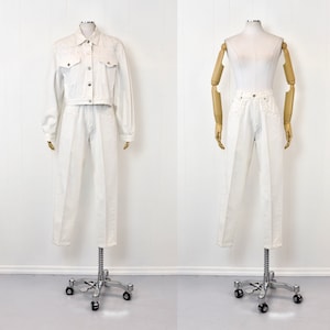 1980s Jordache White Western Inspired Soutache Jacket & Pants Two Piece Set
