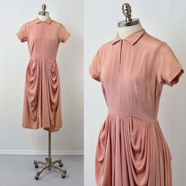 1940s Pink Ceil Chapman Dress