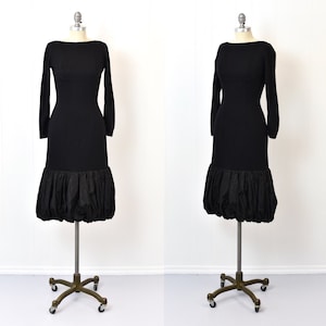1960s Black Rhinestoned Party Dress