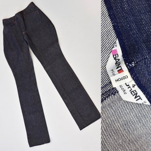 1980s Yves Saint Laurent Rive Gauche Dark Blue Denim Pants