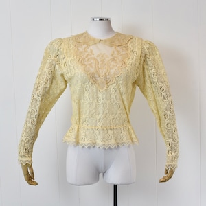 1980s does Victorian Cream Lace Blouse