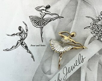 ballet様 リクエスト2点おまとめ　ゴールド＆シルバー 1949 Marcel Boucher Ballerina Dancer Sonia Rhinestone Gold Plated