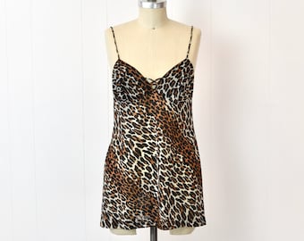 1950s/1960s Vanity Fair Leopard Print Corset Bodice Baby Doll Lingerie Boudoir Top