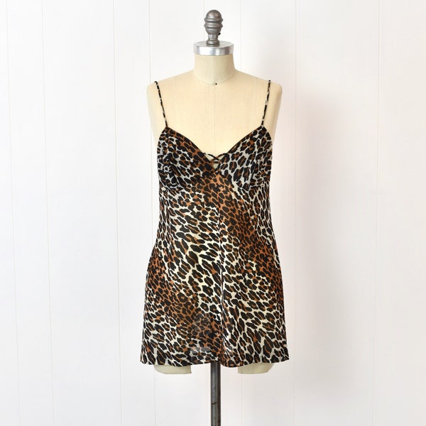 1950s/1960s Vanity Fair Leopard Print Corset Bodice Baby Doll Lingerie Boudoir Top