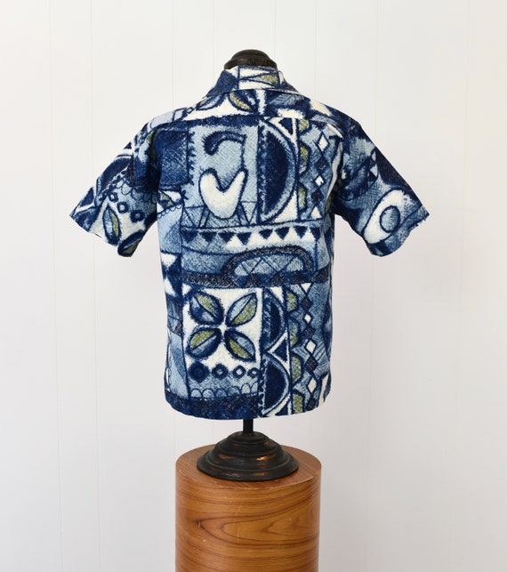 1970s Blue Jantzen Hawaiian Shirt - image 5