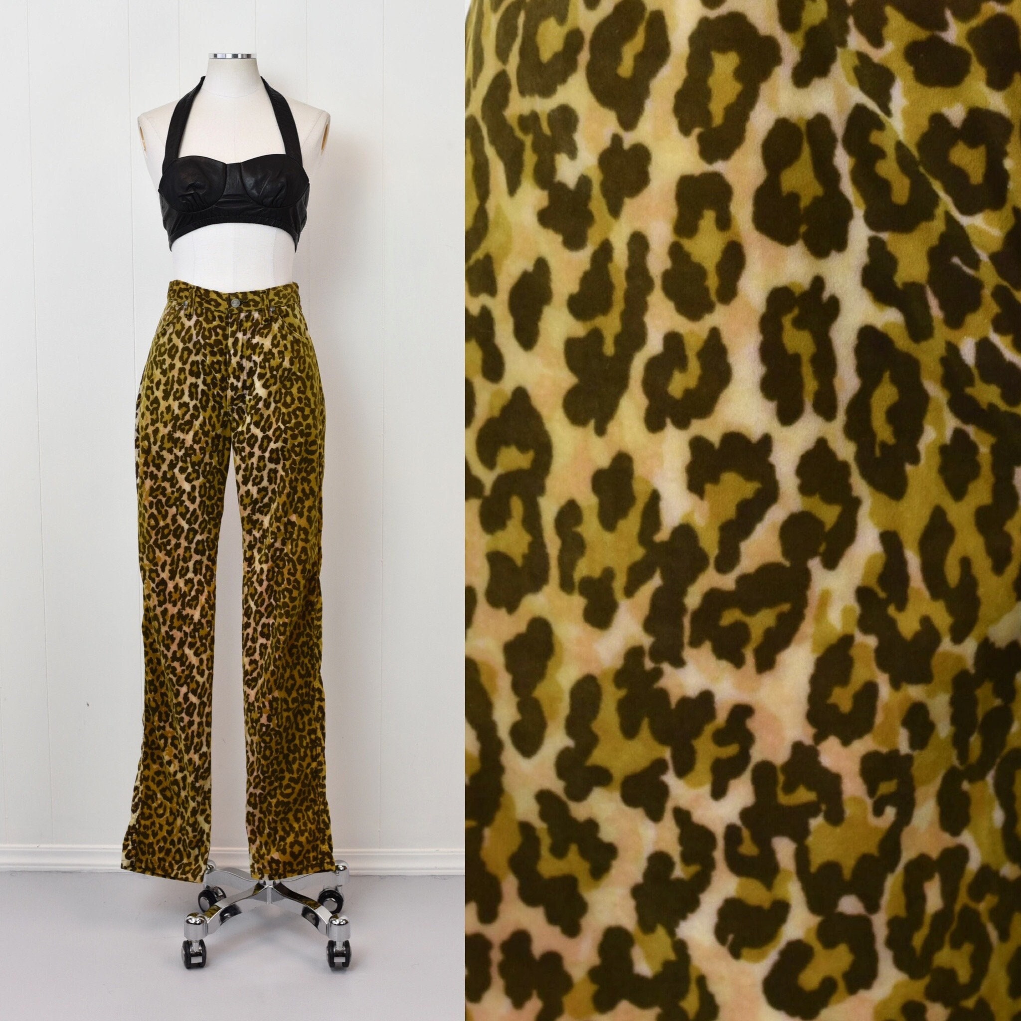Leopard-print velvet pants, PS12857