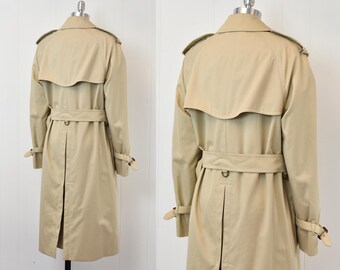 ジャケット・アウター 1980s BURBERRYS COTTON TRENCH COAT 1980s Burberrys Classic Khaki Tan Trench Coat Jacket With