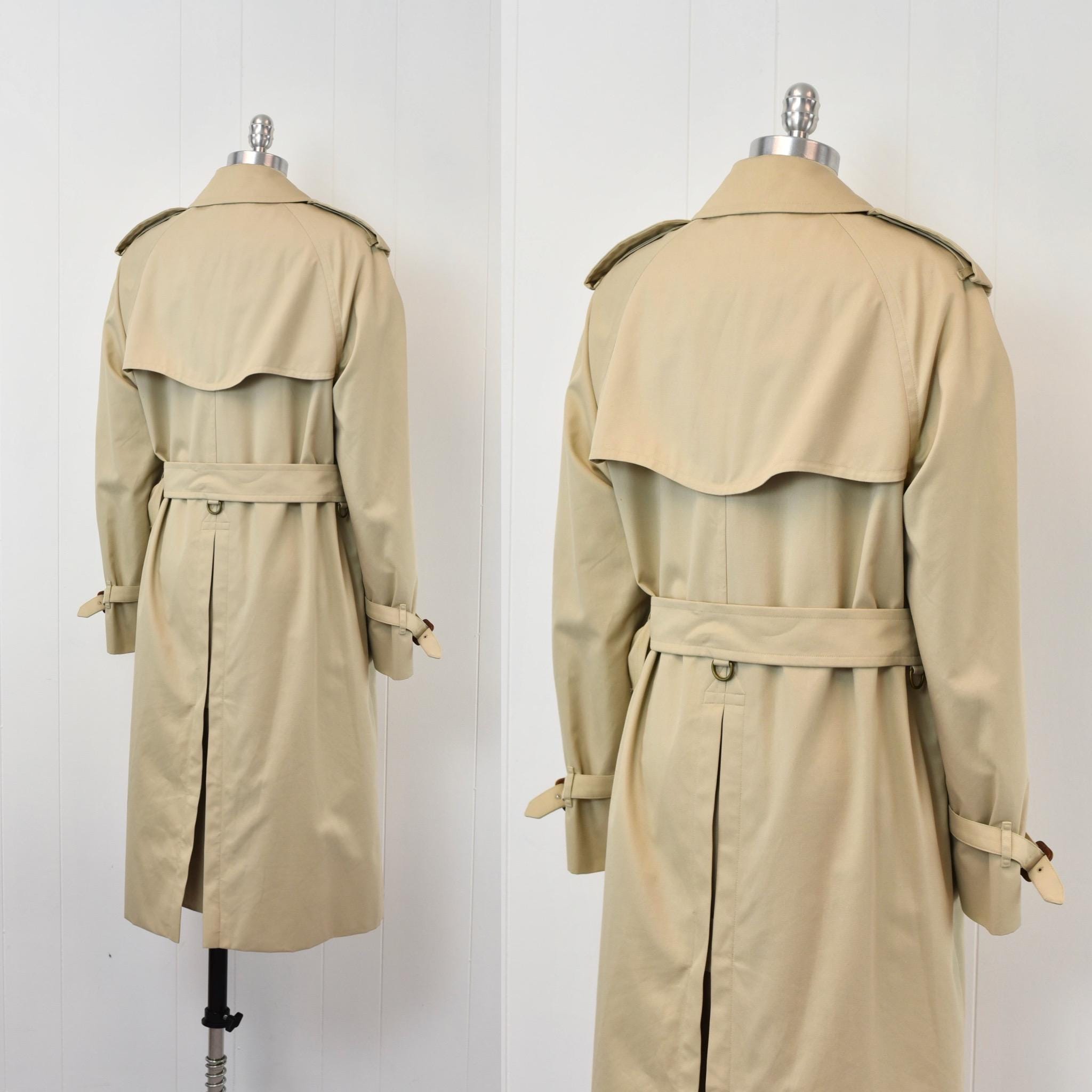 1980s Burberrys Classic Khaki Tan Trench Coat Jacket With 1980s Burberrys Classic Khaki Tan Trench Coat Jacket With