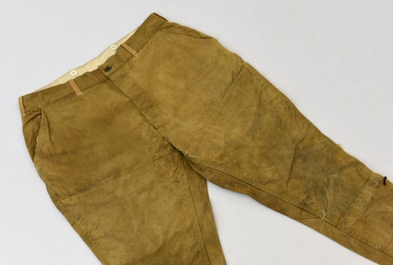 1940s Sportswear Hunting Brown Canvas Pants - image 2