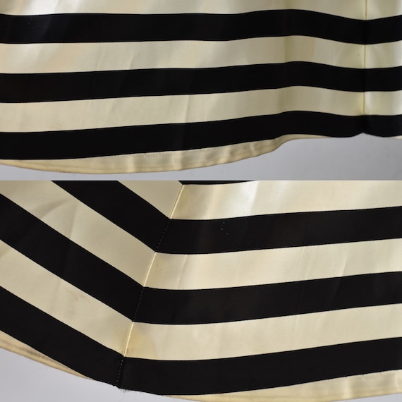 1970s Black & White Striped Ruffled Chiffon Maxi … - image 8