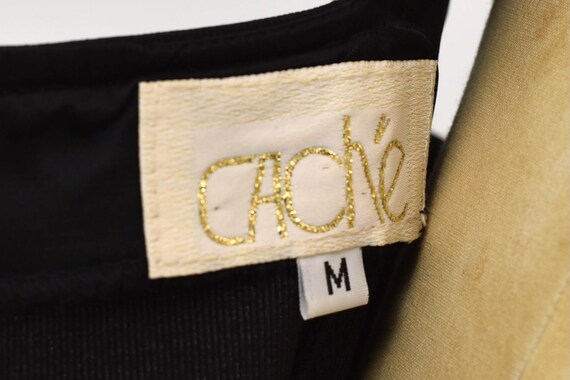 1990s Cache Ultra Suede Patchwork Black Pleated C… - image 8