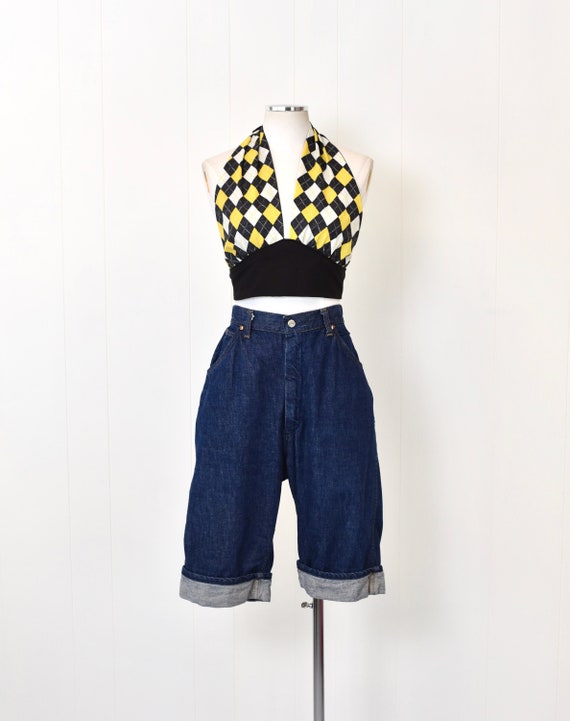 1950s Foremost JC Penney Blue Denim Capri Pants Shorts 