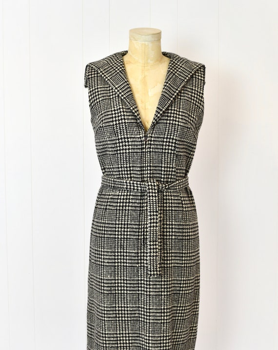 1960s Houndstooth Print Sloat & Co Wool Mod Shift… - image 2