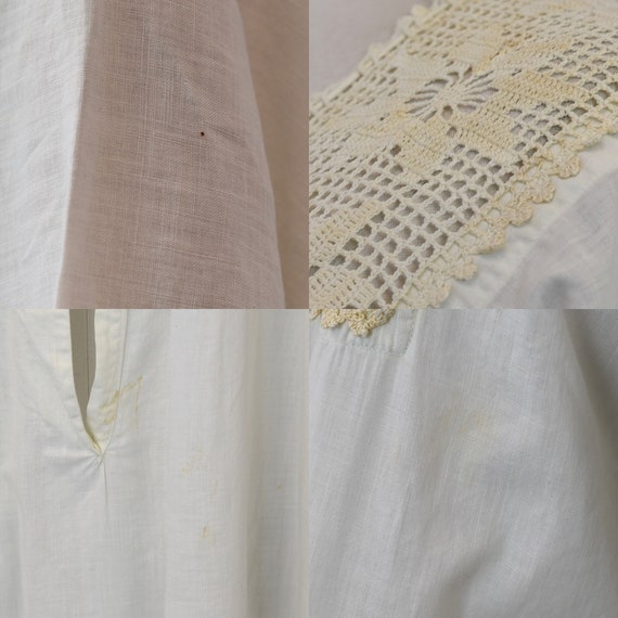 Antique 1900s Edwardian White Cotton Crochet Lace… - image 9