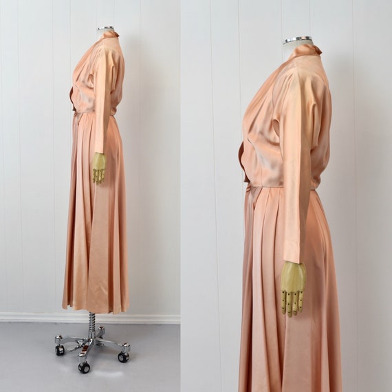 1940s Blush Pink Satin B. Cohen Original Dressing… - image 4