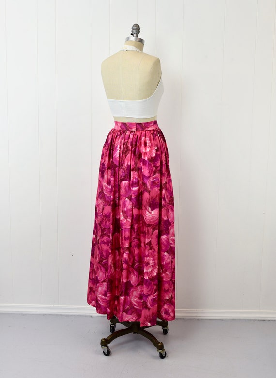 1960s Shocking Pink Purple Floral Psychedelic Lon… - image 8