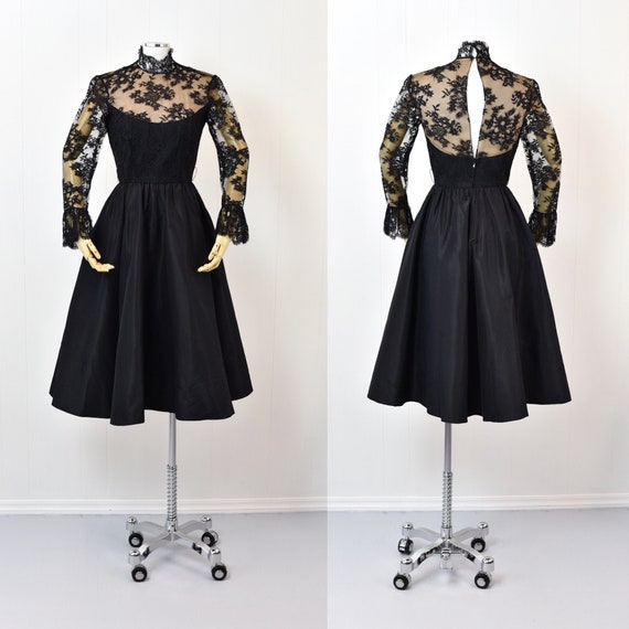 Oscar de la renta black lace dress outlet