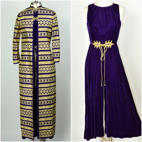 1960's Royal Purple Jumpsuit with Metallic Coat