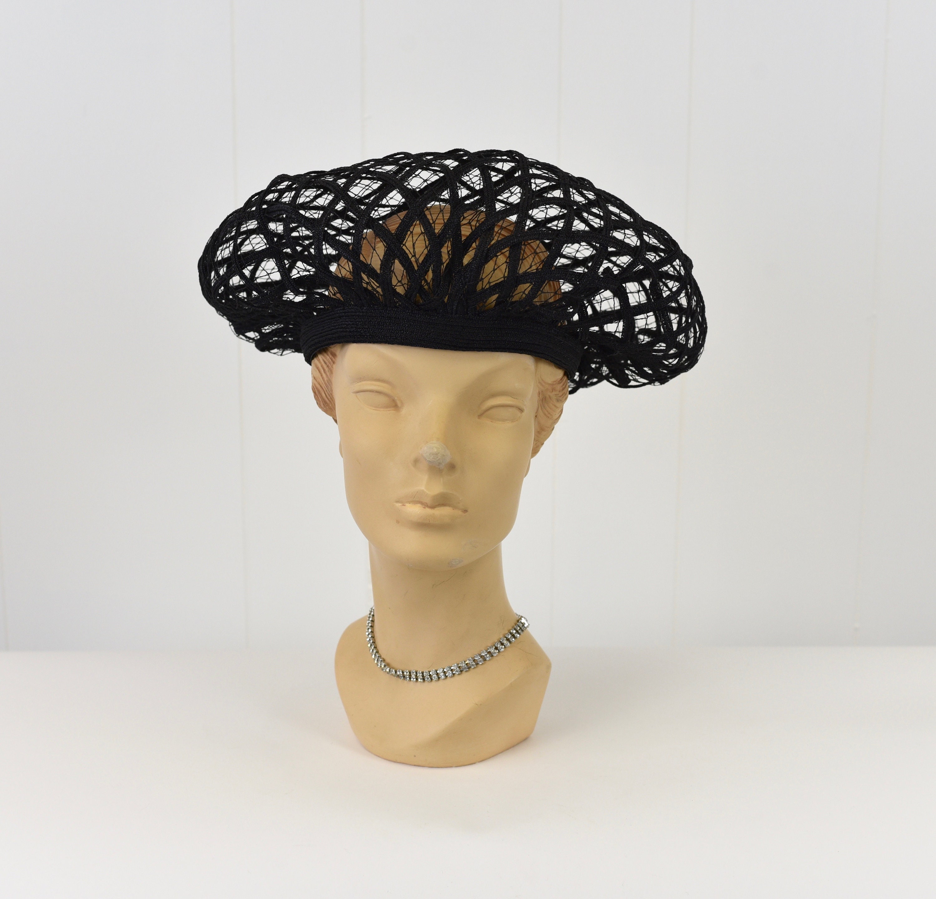 1960s Christian Dior Black Net Hat - Etsy 1960s Christian Dior Black Net Hat - Etsy