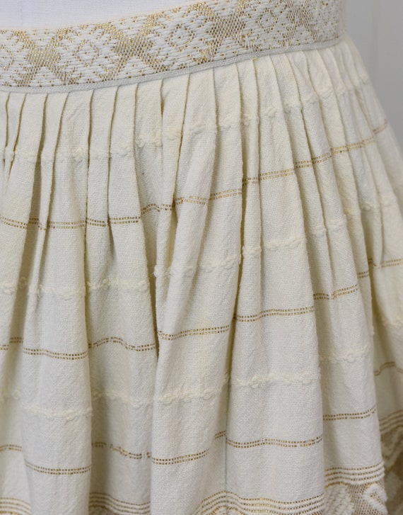 1950s Cream & Gold Metallic Embroidered Guatemala… - image 7