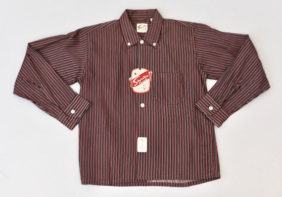 NOS 1950s Red Striped Sheraton Casuals by Anvil Cotton Long