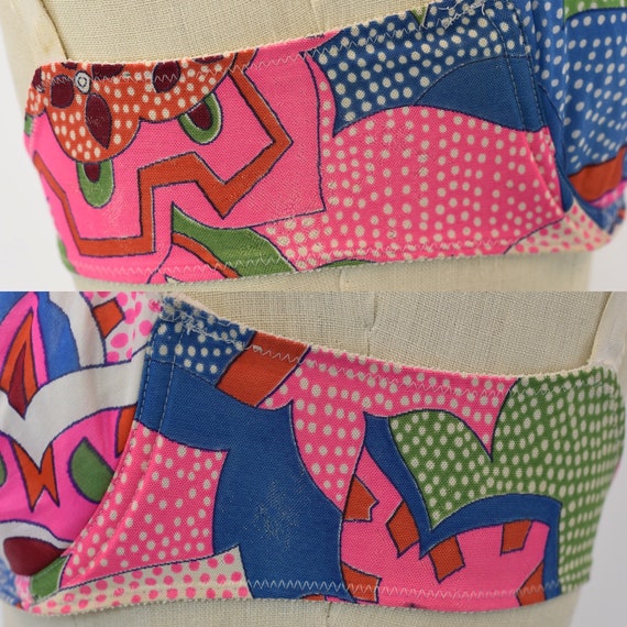 1960s Vanity Fair Patchwork Polka Dot Colorful Ps… - image 8