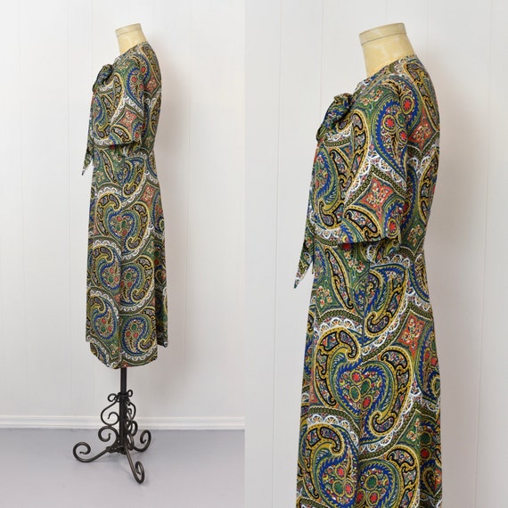 1940s Colorful Paisley Indian Ethnic Inspired Flo… - image 4