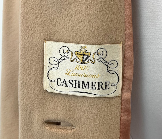1960s Cashmere Taupe Beige Pink Coat Jacket - image 8