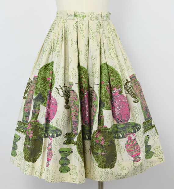 1950's Vase Novelty Print Skirt